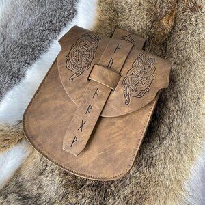 Viking Embossed Snakes Faux Leather Belt Bag